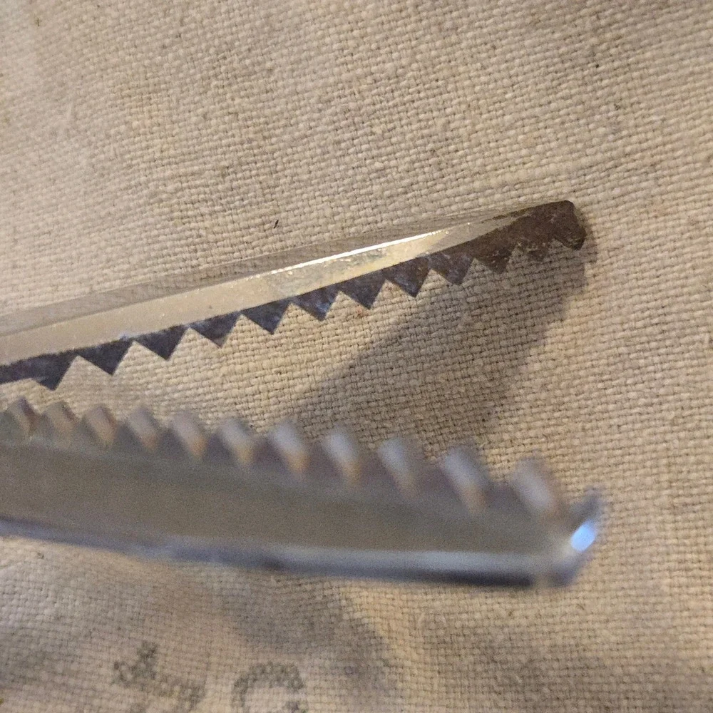 VTG Wiss Pinking Shears Silver Black USewing OS Zig Zag Fabric Scissors CB7 USA